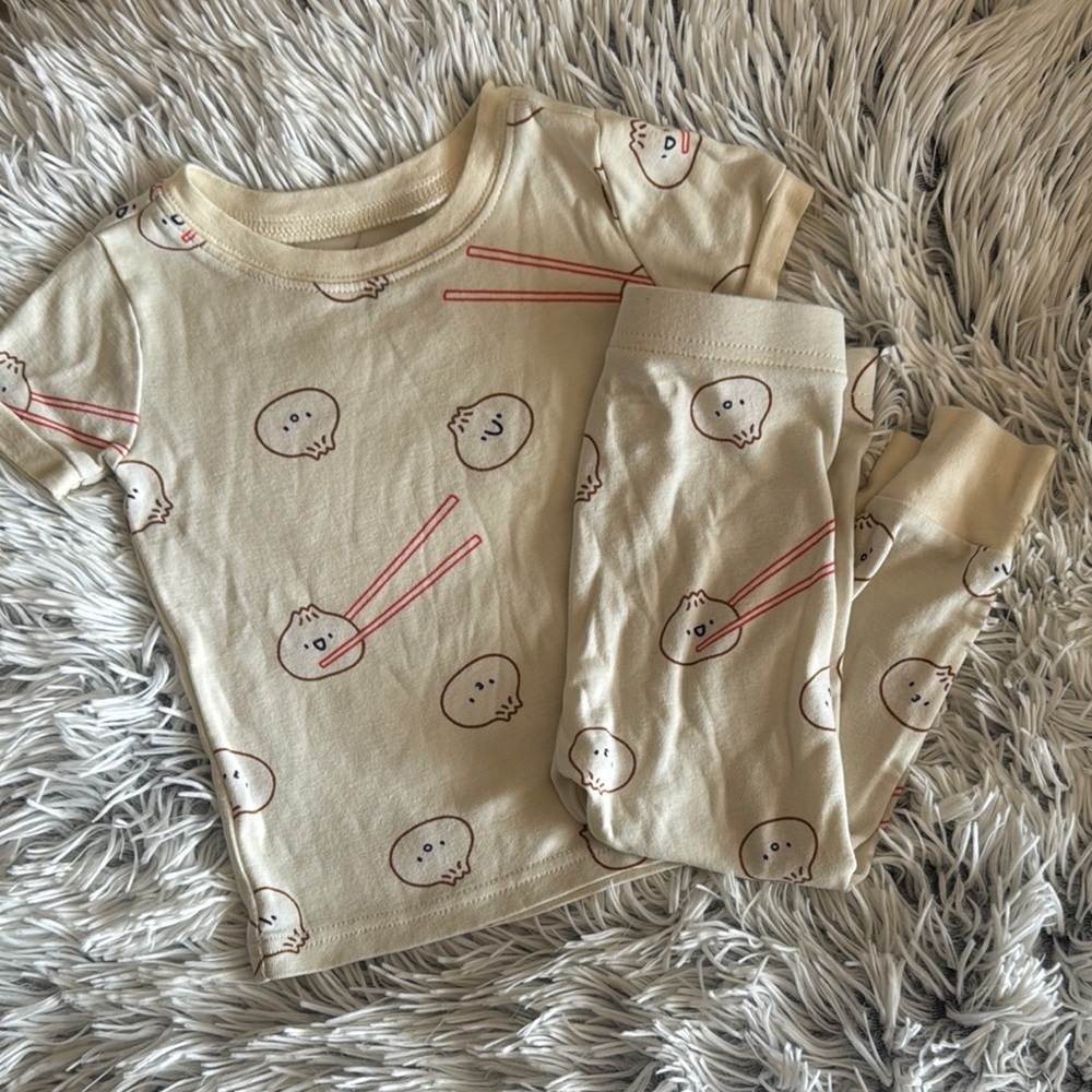 Old Navy Adorable Cream Kids Pajamas with Cute Print